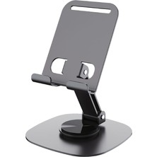 Acl Atd-02 360 Derece Dönebilen Metalik Telefon ve Tablet Masaüstü Standı – Teleskopik ve Katlanabilir