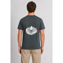Wakha Hindistan Lotus Minimal Tasarım - Sırt Baskılı - Füme