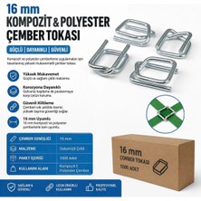 Tanget Kompozit Polyester Çember Tokası Bukle Toka 16 mm 1000 Adet