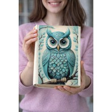 hg home&game Baykuş Desenli Bez Kitap Kılıfı – Baskılı Kumaş Kitap Kabı, Kitap Koruyucu Model2