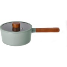 Fika Gri 18 cm Döküm Indiksiyonlu Sos Tenceresi Cam Kapaklı D-NEOG218
