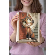 hg home&game Kedi Desenli Bez Kitap Kılıfı – Baskılı Kumaş Kitap Kabı, Kitap Koruyucu Model 7