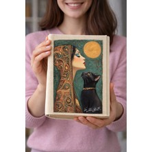 hg home&game Kedi Desenli Bez Kitap Kılıfı – Sanatsal Baskılı Kumaş Kitap Kabı, Kitap Koruyucu Kılıf 3