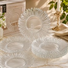 6 Lı Pasta Tabağı Kahvaltı Tabağı Sunum Servis Tabağı Cam