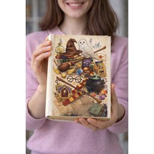 hg home&game Sihir Dünyası Desenli Bez Kitap Kılıfı – Baskılı Kumaş Kitap Kabı, Kitap Koruyucu