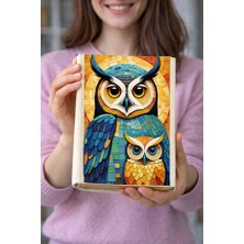 hg home&game Baykuş Desenli Bez Kitap Kılıfı – Baskılı Kumaş Kitap Kabı, Kitap Koruyucu Model1