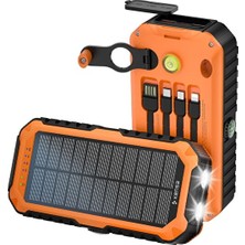Forestia Güneş Enerjili 20.000 Mah Dahili 4 Kablolu Powerbank Şarj Cihazı - Solar + Manuel El Şarj Dahil