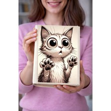 Kedi Desenli Bez Kitap Kılıfı – Sanatsal Baskılı Kumaş Kitap Kabı, Kitap Koruyucu Kılıf 4