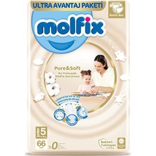 Die Grup Bebek Bezi Pure&soft Junior 5 Beden Aylık Paket 66 Adet