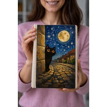 hg home&game Kedi Temalı Bez Kitap Kılıfı – Baskılı Kumaş Kitap Kabı, Kitap Koruyucu - Kitap Sever Hediyelik