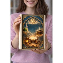 hg home&game Islami Temalı Baskılı Bez Kitap Kılıfı, Kitap Kabı, Kitap Koruyucu Kılıf, Kitap Çantası
