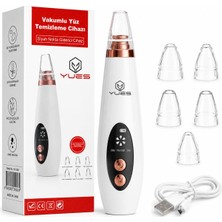 Yues Vakumlu Yüz Temizleme Cihazı Siyah Nokta Giderici, 6 Başlıklı Komedon Temizleme Aleti, LED Ekranlı, 3 Emiş Modlu, USB Şarjlı Gözenek Temizleyici Cilt Bakım Cihazı