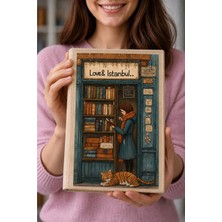 hg home&game Istanbul’da Bir Sahaf Temalı Bez Kitap Kılıfı – Baskılı Kumaş Kitap Kabı, Kitap Koruyucu Kitapsever Hediyelik