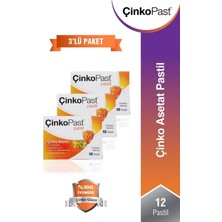 Çinkopast Portakallı Pastil, Çinko Asetat, C Vitamini, Ihlamur ve Bal, 3'lü Set (36 Pastil)