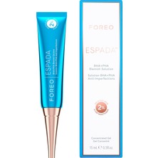 Foreo Espada Bha+Pha Blemish Solution 15 ml – Akne ve Siyah Nokta Giderici, %2 Salisilik Asit, Cadı Fındığı, Çay Ağacı Yağı, Niasinamid, Vegan, Zulümsüz, Dermatolojik Olarak Test Edilmiş