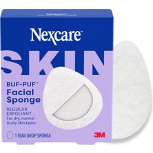 Buf-Puf Dermatolog Tarafından Geliştirilen Düzenli Yüz Süngeri, Kırılmaya ve Siyah Noktalara Neden Olan Derin Kirleri ve Makyajı Giderir, Yeniden Kullanılabilir, Peeling Yapan, Beyaz, 1 Adet
