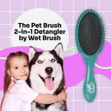 Wet Brush Ultimate Grooming Pet Brush, 2'si 1 Arada Çift Taraflı Detangling Evcil Hayvan Fırçası – Ultra Yumuşak Intelliflex Kıllar Gevşek Saç ve Kir Giderici, Evcil Hayvan Bakım Temizleme Fırçası,