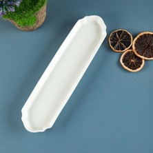 Die Grup Aryıldız Lunar Kare Zeytin Servis Tabağı Beyaz Seramik 25 cm