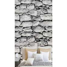 Kyrotech Taş Duvar Desenli Kendinden Yapışkanlı Folyo (3 Metre-60 Cm), Vinil, Dekor Folyosu, Pvc Çıkartma, Mobilya, Mutfak Dolabı, Granit, Cam, Fayans, Plastik Için Uygun (Gri Taş Duvar Desen)