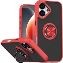 Bezos iPhone 17 Montreal Yüzüklü Silikon Kapak - Kırmızı