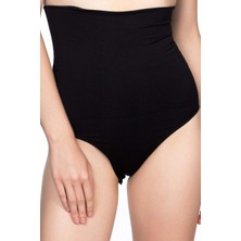 Siyah Double Yüksek Bel Çıtçıtlı Slip Korse