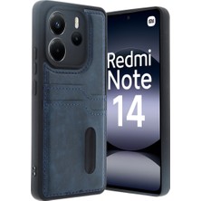 Bezos Redmi Note 14 4g Kılıf Sara Kartvizitli Deri Kılıf - Lacivert