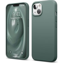 Bezos iPhone 14 Kılıf First Silikon - Koyu Yeşil
