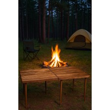 Pratikoutdoor Katlanır Kamp, Piknik ve Bahçe Masası 70X120 cm - Ceviz Renk