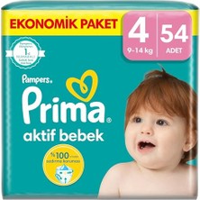 Die Grup Prima Bebek Bezi Aktif Bebek 4 Beden 54 Adet Fırsat Paketi