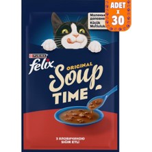 Die Grup Felıx Soup Time Kedi Çorbası Sığır Etli 48G x 30 Adet