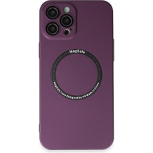 Bezos iPhone 12 Pro Kılıf Jack Magneticsafe Lens Silikon - Mürdüm