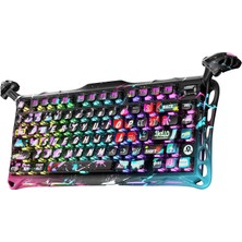Gravastar Mercury V75 Pro He Hall Effect Manyetik Switch Gaming Klavye, Hot-Swappable, Rapid Trigger, 8000Hz, 0.125MS Ultra Düşük Gecikme, Kablolu, Rgb Işıklı, Ingilizce Q, Neon Graffiti