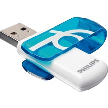Philips USB 2.0 16GB Vivid Edition Blue, FM16FD05B/00, Mavi, Beyaz