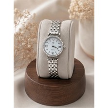 Coliseum Yeni Sezon Hediyelik Elegance Silver Kadın Kol Saati Taş Işlemeli Çerçeve Çelik Kordon Quartz