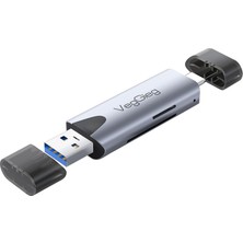 Veggieg Type-C ve USB 3.0 Sd-Microsd Tf Kart Okuyucu