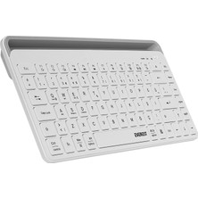 Everest KB-BT66 Beyaz 2.4g+Bt1+Bt2 Üçü Bir Arada 3 In 1 2.4/bluetooth Çift Modlu Pc/mobil Bilgisayar Tablet Televizyon Uyumlu Q Kablosuz Klavye (Beyaz)