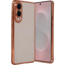 Bezos Galaxy S25 Edge Razer Lensli Silikon - Çöl Titanyum