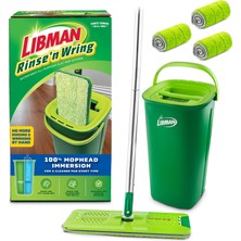 Die Grup Libman Rinse 'n Wring Paspas ve Kova Sistemi | Mikrofiber Zemin Paspası | Parke Zemin Temizleyici | Islak ve Kuru Paspas | Temiz ve Kirli Su Odaları | Güç Bıçakları | 4 Toplam Mikrofiber Ped