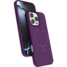 Bezos iPhone 16 Pro Regal Magsafe Standlı Kapak - Derin Mor