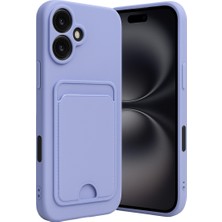 Bezos iPhone 16 Kılıf Kelvin Kartvizitli Silikon - Lila