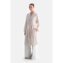 Dagi Uzun Kollu Şönil Örme Sabahlık, L-Xl, 25WW11482BB, Ekru, Kadın