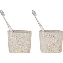 Sia 2 Adet Diş Firçalik Deniz Taşi El Yapimi 400 gr 10X5X9CM Banyo Seti