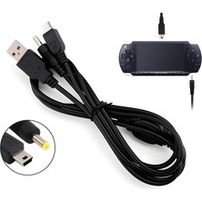 Pop Konsol Psp Şarj ve Data Kablosu Psp 1000 2000 3000 E1004 Uyumlu Playstation Portable Film Video Müzik Oyun Transfer 2in1 USB Kablo