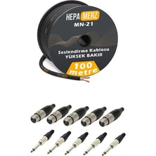 Hepa Merz Connection Paket-6 Mikrofon Kablosu Xlr-Jak Konnektör Paketi
