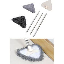 Buffer® Teleskopik Saplı 150 cm Üçgen Mop Cam Duvar Tavan Fayans Parke Temizleyici Mop
