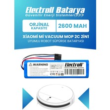Electroll Xiaomi Mi Vacuum Mop 2c 2in1 Uyumlu Batarya (Standart Kapasite) 2600MAH Robot Süpürge Pil XMSTJQR2C