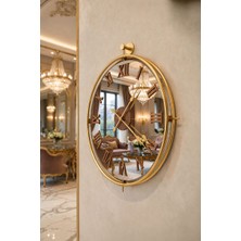 MGS Saat Duvar Saati Tinatti Aynalı Ahşap Roma Rakamlı Duvar Saati
