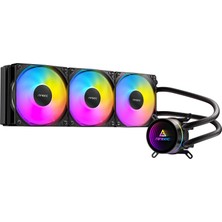 Die Grup Antec Luna 360 Argb Sıvı Cpu Soğutucu, 360MM Radyatör, 3X120MM Pwm Argb Fan, Infinity Mirror Pompa Başlığı, Intel LGA1851/1700/1200/115X/20XX ve Amd Am5/am4/am3 Uyumlu, Siyah
