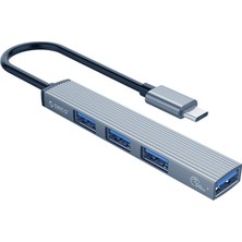 Die Grup Orıco Hub Usb-C 1 x Port Usb-A 3.1, 3 x Port Usb-A 2.0, Alüminyum