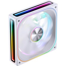 Die Grup Jonsbo ZA-120W Pc Kasa Fanı, 4 Taraflı Sonsuzluk Aynalı Sessiz Bilgisayar Argb Fanı 2400RPM, Pwm Entegre M & F Kafası, Alüminyum Etiket, 28MM Kalınlık, Beyaz
